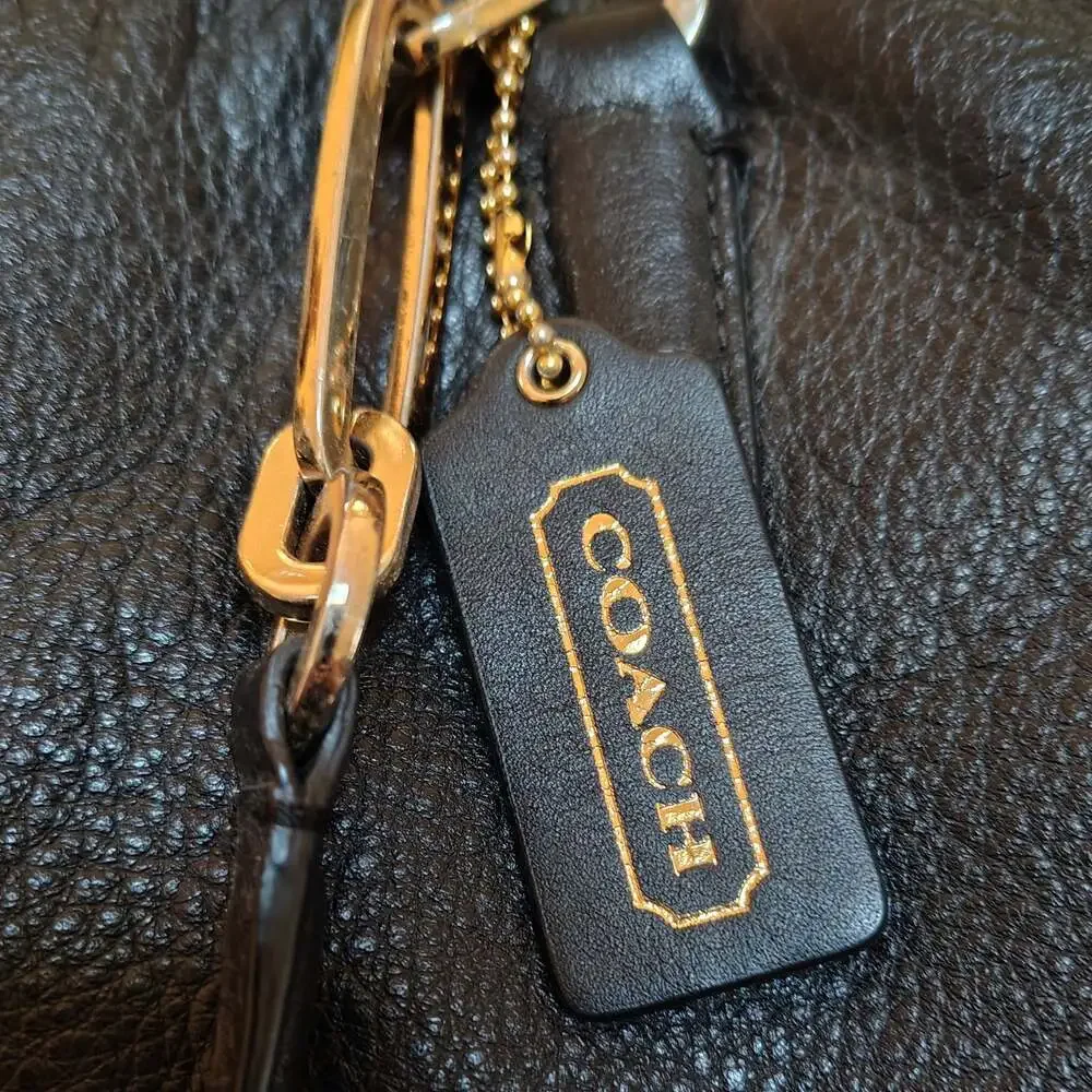 Vintage Coach Madison East West Tote 26769 Black Pebbled Leather Shoulder Bag